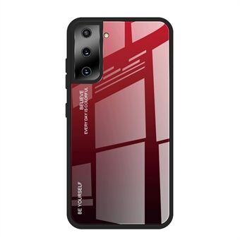 TPU Edge + Color Gradient Pattern Härdat glasfodral till Samsung Galaxy S21 Plus 5G