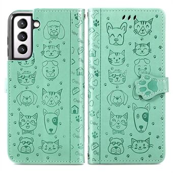 Imprinting Cat Dog Pattern Design Magnetisk Stand för Samsung Galaxy S21 + 5G