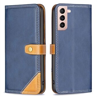 BINFEN COLOR BF Leather Series-8 för Samsung Galaxy S21+ 5G Stötsäkert telefonfodral 12 stil dubbla sömmar Linjer Skarvning av läderfodral Stand Funktion Korthållare