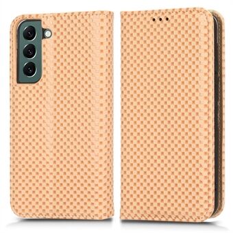 För Samsung Galaxy S21+ 5G Anti-fall PU Läder Telefonfodral Slitstarkt Grid Texture Skyddande Telefon Flip Wallet Cover Stand