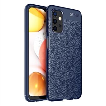 Mjukt TPU-skydd Litchi Skin Läderbelagt mobilfodral till Samsung Galaxy A32 5G