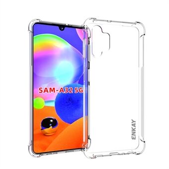 ENKAY HAT Prince ENK-PC095 Stötsäker fyra hörn förtjockad genomskinlig TPU skyddsfodral för Samsung Galaxy A32 5G