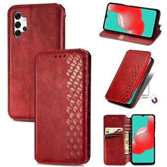 Fashionabla autoabsorberade Rhombus Texture PU-läderplånboksfodral för Samsung Galaxy A32 5G / M32 5G