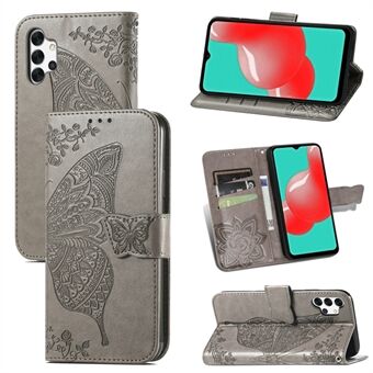 Imprint Big Butterfly Läder Plånbok Telefonskal för Samsung Galaxy A32 5G / M32 5G