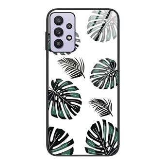 För Samsung Galaxy A32 5G/M32 5G Ultra Thin Pattern Printing Telefonfodral Anti- Scratch härdat glas+PC+TPU telefonskal