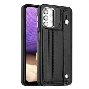 För Samsung Galaxy A32 5G / M32 5G Korthållare Telefonfodral YB Läderbeläggning Series-5 Kickstand TPU telefonskal