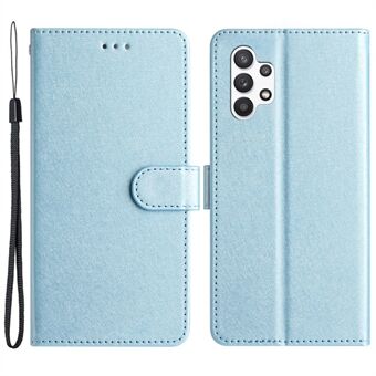 För Samsung Galaxy A32 5G / M32 5G PU Läder Drop-proof telefonfodral Silk Texture Stand Plånboksfodral