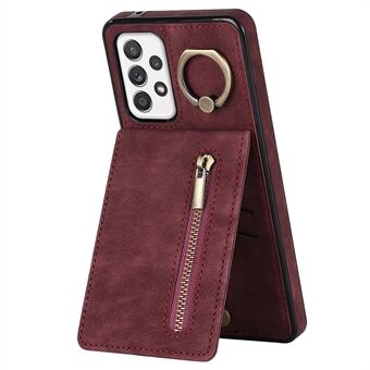 För Samsung Galaxy A32 5G / M32 5G RFID-blockerande plånboksfodral Retro PU+TPU Kickstand Telefonfodral