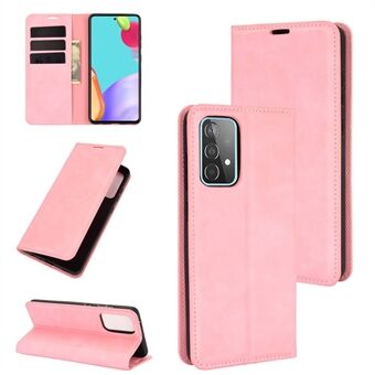 Skin-Touch Feeling Wallet Stand Design Läderfodral för Samsung Galaxy A52 4G/5G / A52s 5G Autoabsorberat telefonfodral