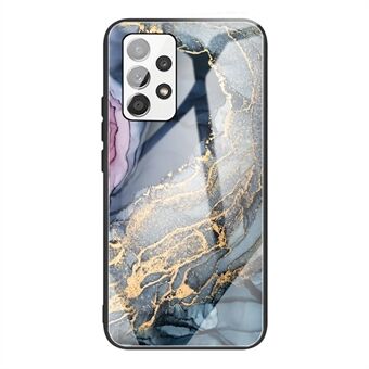 För Samsung Galaxy A52 5G/4G / A52s 5G Stötsäker Marmormönster härdat glas + TPU telefonfodral