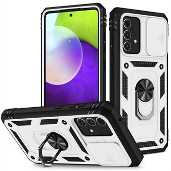 Slide Camera Cover Design Hybrid Phone Case Kickstand Shell med korthållare för Samsung Galaxy A52s 5G/A52 4G / 5G