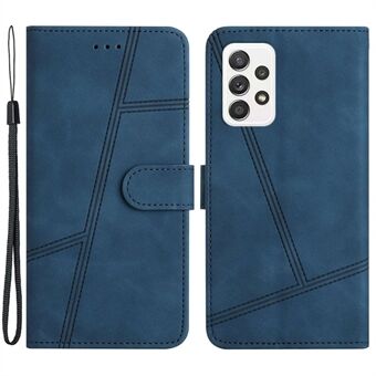 För Samsung Galaxy A52s 5G / A52 5G / 4G Skin-touch Feeling PU-läder Stand Telefonfodral Vintage mobiltelefonskal med rem