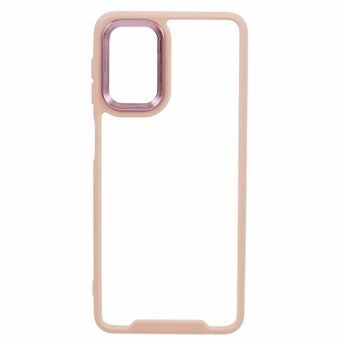 För Samsung Galaxy A52 4G / 5G / A52s 5G TPU + Akrylhölje med elektropläterad linseram Transparent mobilskal