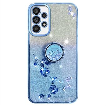 KADEM för Samsung Galaxy A52 4G / A52 5G / A52s 5G TPU-fodral med glitter och stöd för telefonen.