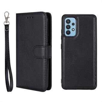 Magnetic KT Leather Series-3 Löstagbart 2-i-1 droppsäkert läderfodral för Samsung Galaxy A32 4G (EU-version)