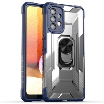 RUGGED SHIELD Ring Kickstand Hard PC + Mjuk TPU Hybrid Skyddsfodral för Samsung Galaxy A32 4G (EU-version)