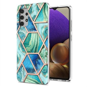 [Stöd för trådlös laddning] Marmormönsterutskrift IMD galvanisering, mjukt TPU-telefonfodral för Samsung Galaxy A32 4G (EU-version)