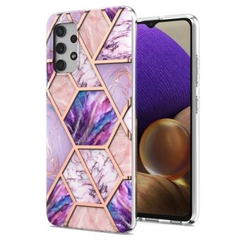 [Stöd för trådlös laddning] Marmormönsterutskrift IMD galvanisering, mjukt TPU-telefonfodral för Samsung Galaxy A32 4G (EU-version)