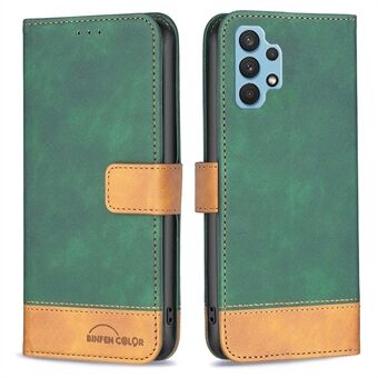 BINFEN COLOR BF Läderfodral Series-7 för Samsung Galaxy A32 4G (EU-version), Full Cover Style 11 Matt Texture PU-läderfodral med Folio Flip-plånbok och hopfällbart Stand