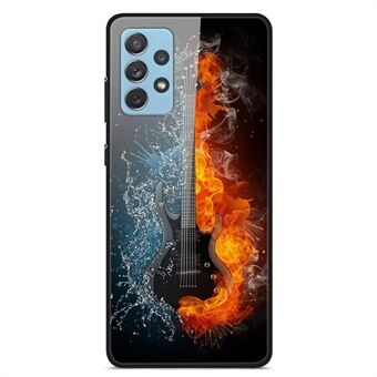 För Samsung Galaxy A32 4G (EU-version) Mönsterutskrift Design Telefonfodral Hård PC Baksida i härdat glas + Mjuk TPU stötdämpande skyddsöverdrag