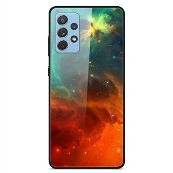 För Samsung Galaxy A32 4G (EU-version) Mönsterutskrift Design Telefonfodral Hård PC Baksida av härdat glas + Mjuk TPU stötdämpande skyddsöverdrag