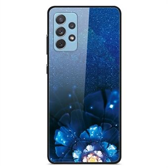 För Samsung Galaxy A32 4G (EU-version) Mönsterutskrift Design Telefonfodral Hård PC Baksida i härdat glas + Mjuk TPU stötdämpande skyddsöverdrag