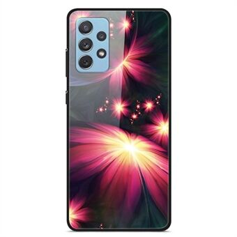 För Samsung Galaxy A32 4G (EU-version) Mönsterutskrift Design Telefonfodral Hård PC Baksida av härdat glas + Mjuk TPU stötdämpande skyddsöverdrag