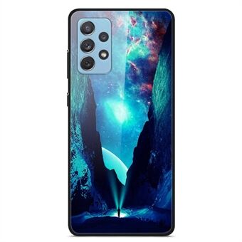 För Samsung Galaxy A32 4G (EU-version) Mönsterutskrift Design Telefonfodral Hård PC Baksida i härdat glas + Mjuk TPU stötdämpande skyddsöverdrag