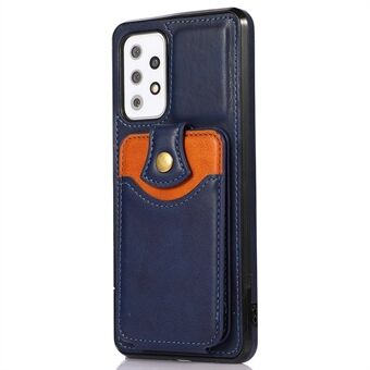 För Samsung Galaxy A32 4G (EU-version) PU-läderbelagd TPU-fodral Kickstand telefonfodral med vertikal flipkortficka