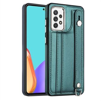 För Samsung Galaxy A32 4G (EU-version) telefonfodral YB Läderbeläggning Series-5 Korthållare Kickstand TPU-skal