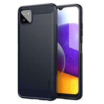 MOFI välskyddat borstat kolfiberdesign Mjukt TPU-fodral för Samsung Galaxy A22 5G (EU-version)