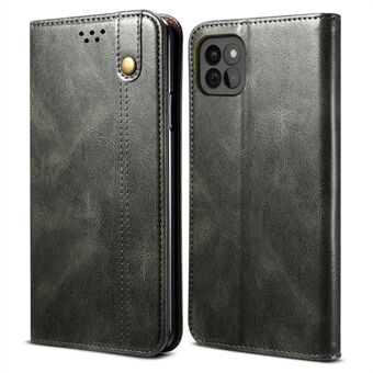 Waxy Crazy Horse Texture Protector Case TPU + PU-läderfodral för Samsung Galaxy A22 5G (EU-version)