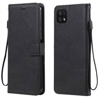 KT Leather Series-2 plånboksställ Stand med remfodral för Samsung Galaxy A22 5G (EU-version)