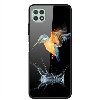 Premium glas Elegant mönsterutskriftsdesign PC + TPU Hybrid telefonfodral för Samsung Galaxy A22 5G (EU-version)