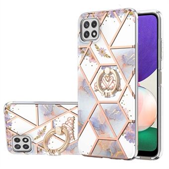 För Samsung Galaxy A22 5G (EU-version) IMD Design Marble Pattern Mjukt TPU telefonfodral med Ring