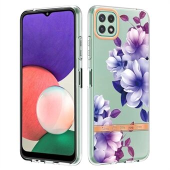 LB5 Series Flower Letter Design TPU-telefonfodral för Samsung Galaxy A22 5G (EU-version) Galvanisering IMD IML Anti Scratch