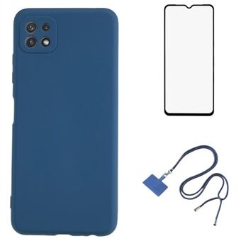 WANLONFENG RB1-serien för Samsung Galaxy A22 5G (EU-versionen) skal TPU-skydd med skärmskydd och snodd.