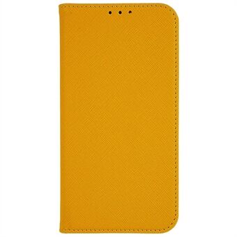 För Samsung Galaxy A22 5G (EU-version) Anti-kollision Magnetisk autostängande mobiltelefon skal PU Läder Cross Texture Flip Stand Cover