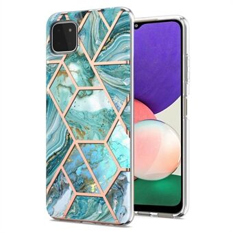 YB IMD Series-3 Soft TPU-fodral för Samsung Galaxy A22 5G (EU-version), marmormönster IMD IML dubbelsidigt galvaniseringsskydd