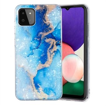 För Samsung Galaxy A22 5G (EU-version) telefonfodral Marble Flower Shell Pattern IMD Telefon TPU-fodral