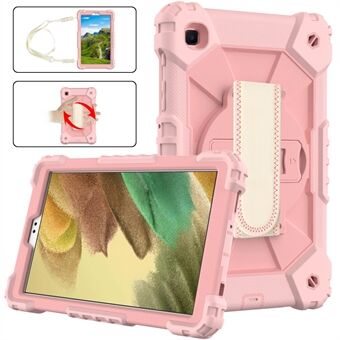 För Samsung Galaxy Tab A7 Lite 8,7-tums T225/T220 (2021) Tablettfodral Handrem Kickstand PC + TPU + Silikon Kontrastfärg Skyddsfodral