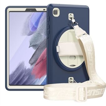 Stativ + Handy Strap Design PC TPU Hybrid Cover + PET-film med axelrem för Samsung Galaxy Tab A7 Lite 8,7-tum