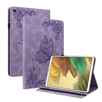 Imprinted Butterfly Flower PU-läderkortplatser Multi-Angle Stand Fodral med resårband för Samsung Galaxy Tab A7 Lite 8,7-tum