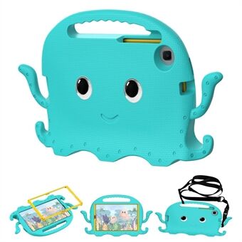 För Samsung Galaxy Tab A7 Lite 8,7-tums SM-T220/SM-T225 Cute Cartoon Octopus EVA Tablet Case Pen Slot Design Anti-droppskydd med handtag och axelrem