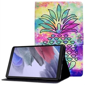 För Samsung Galaxy Tab A7 Lite 8,7-tums T220 / T225-kortplatser Designmönsterutskrift PU-läderfodral Tablett Stötsäkert skalfodral med justerbart Stand