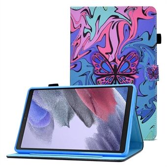 För Samsung Galaxy Tab A7 Lite 8,7-tums T220 / T225 sömmar PU-läder visningsställ Stand Helkroppsskydd Mönstertryck Magnetiskt skydd med kortplatser / pennhållare