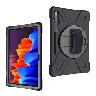 För Samsung Galaxy Tab S7+ / S8+ T970 / X800 / S7FE T730 / S9 + X810 / S9 FE+ X610 360° Vridbar Kickstand-PC + Silikon Tablet Fodral