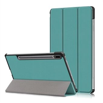 Tri-fold Stand Design Vanligt PU-läder Tablettfodral Skalskydd för Samsung Galaxy Tab S7 FE T736/Tab S7 Plus/Tab S8+