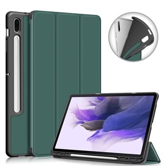 Tri-fold Stand Design TPU + PU-läderfodral med pennfack för Samsung Galaxy Tab S7 FE T736/Tab S7 Plus/Tab S8+