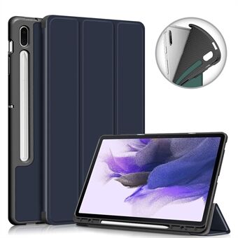 Tri-fold Stand Design TPU + PU-läderfodral med pennfack för Samsung Galaxy Tab S7 FE T736/Tab S7 Plus/Tab S8+